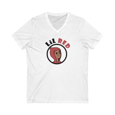 Unisex Jersey Lil Red V-Neck Tee - Image 3